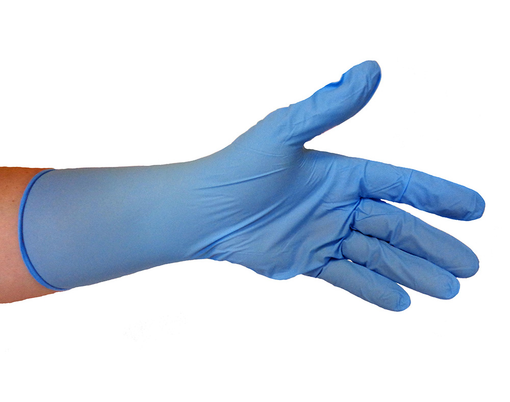 Vyšetřovací rukavice prodloužené, bezprašné, Nitrilové, nesterilní  - 100 ks